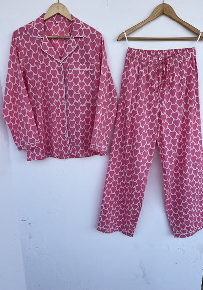 Pure Cotton Women Sleepwear | Ladies Boho PJ Set | Nightwear Cotton Set