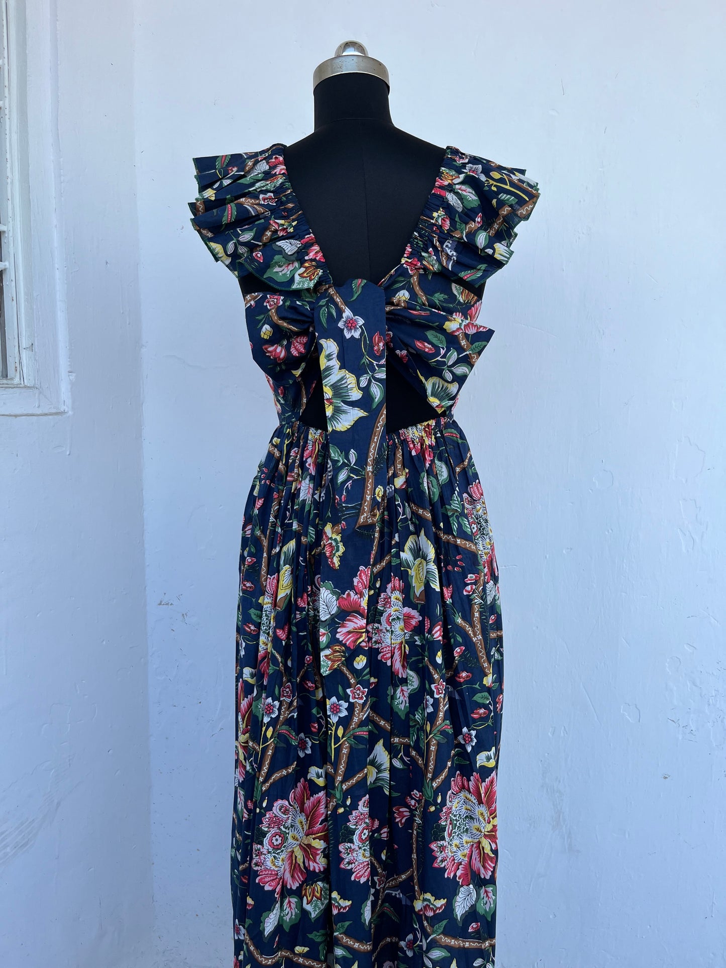Casual Vacation Floral Cotton Dress | Boho Vintage Maxi Dress | Women's Summer Wear