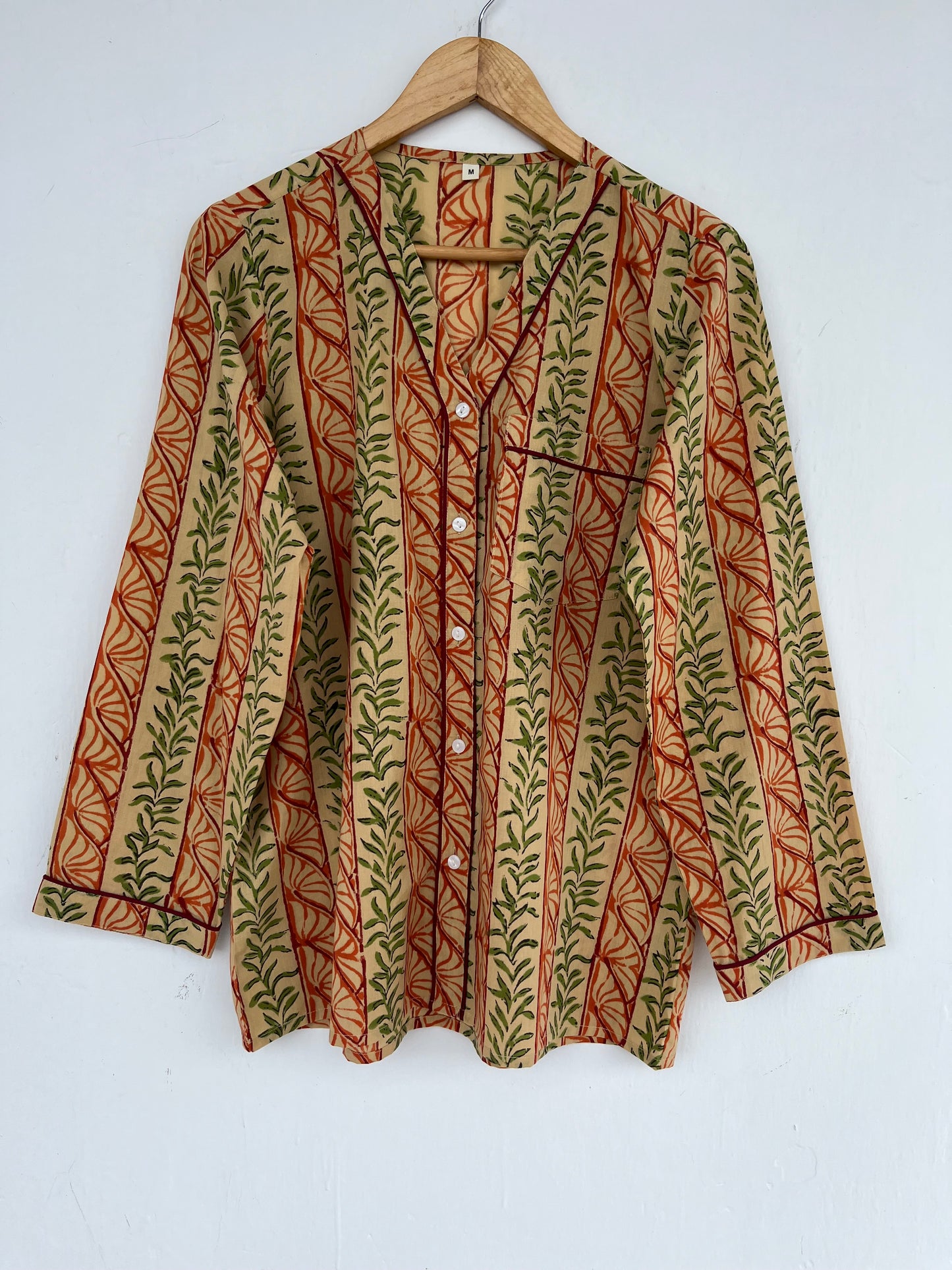 Hand Block Printed Pajama Set | Summer Cotton Vacation Lounge Set | Resort Wear