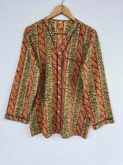 Hand Block Printed Pajama Set | Summer Cotton Vacation Lounge Set | Resort Wear