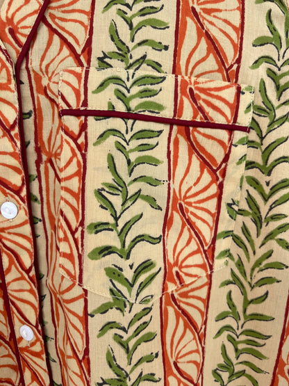 Hand Block Printed Pajama Set | Summer Cotton Vacation Lounge Set | Resort Wear