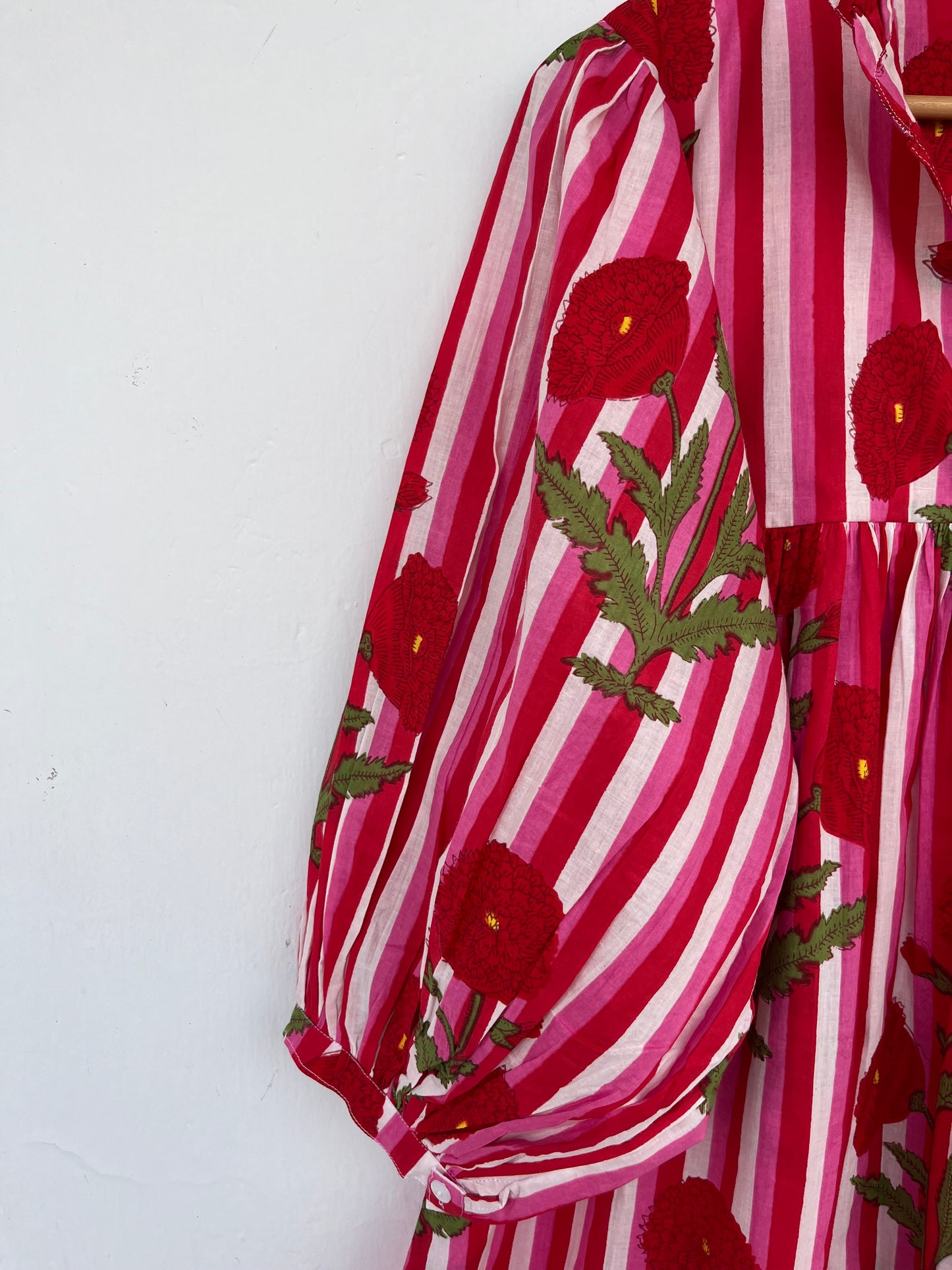 Red Floral Loose Fit Summer Dress | Womens Boho Dress | Handmade Picnic Dress