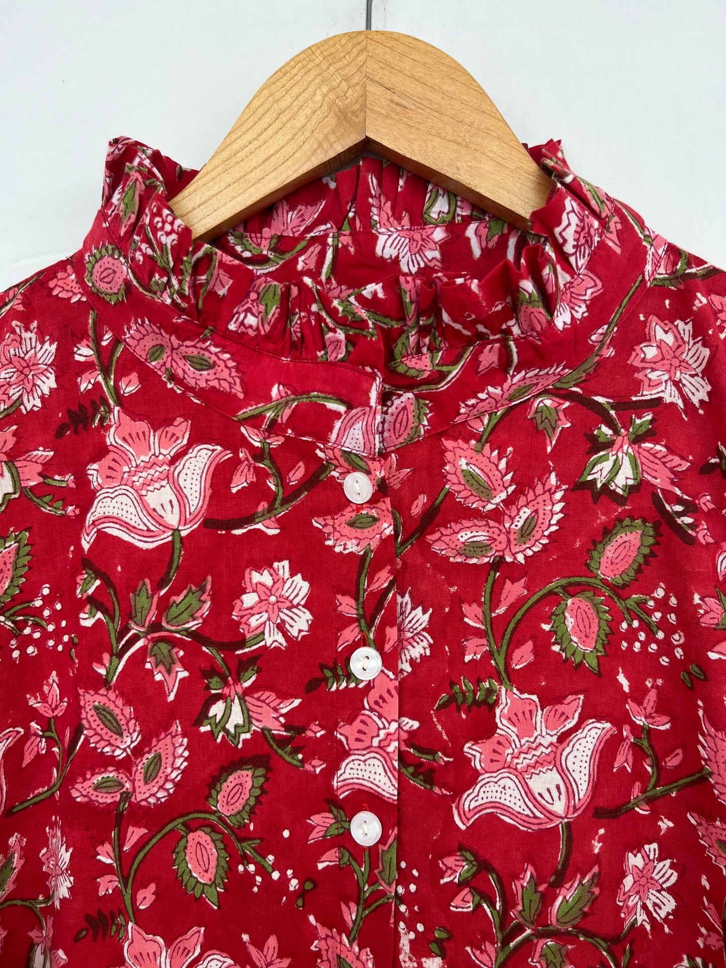 Red Floral Partywear Summer Dress | Soft Cotton Long Maxi | Ladies Holiday Wear