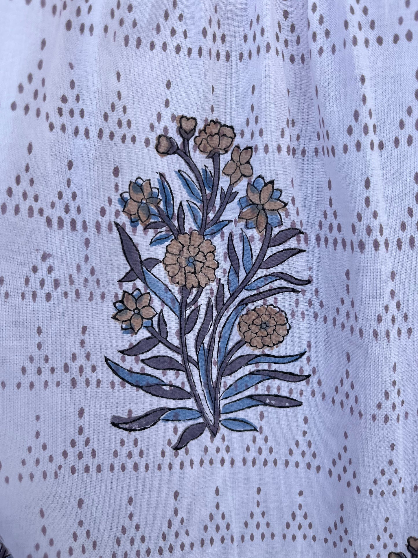 White Floral Short Sleeve Maxi | Loose Fit Long Cotton Dress | Summer Boho Outfit