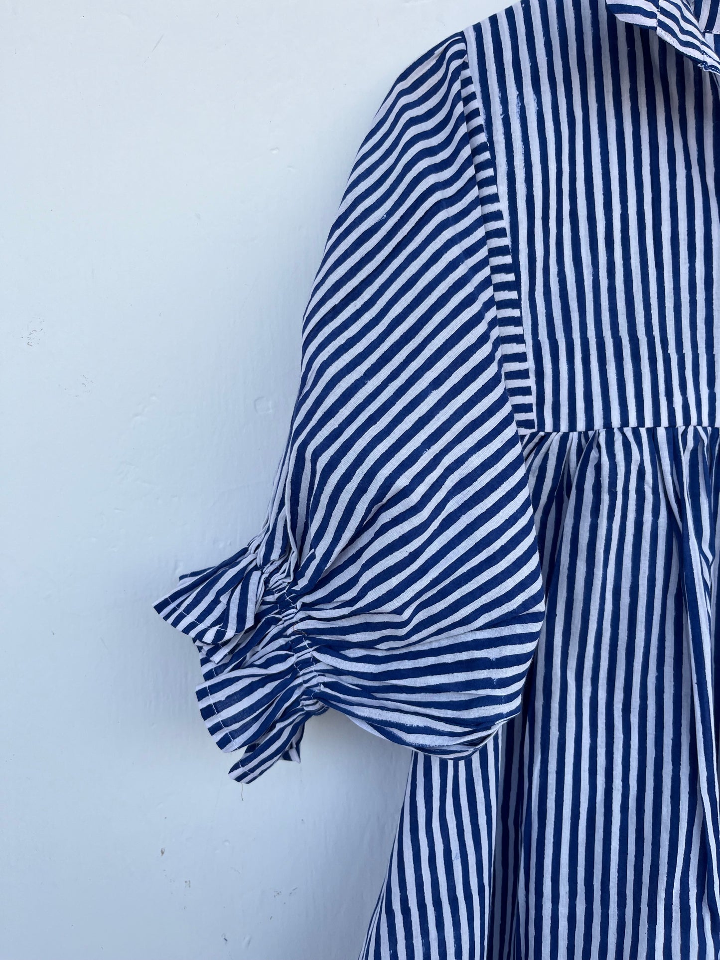 Blue Stiped Pure Cotton Blouse | Summer Top | Ladies Office Wear