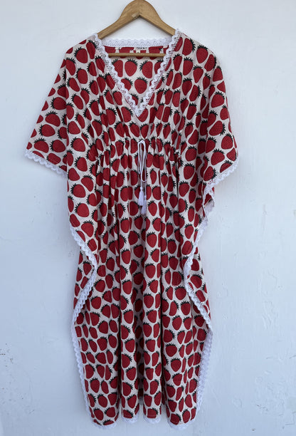 Women Beach Cover Up | Cotton Kaftan Dress | Lightweight Resort Wear