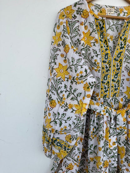 Womens Boho Dress | Summer Vacation Cotton Dress | Block Print Dress