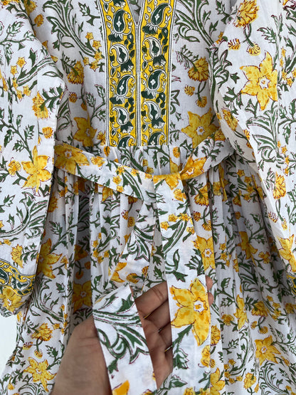 Womens Boho Dress | Summer Vacation Cotton Dress | Block Print Dress