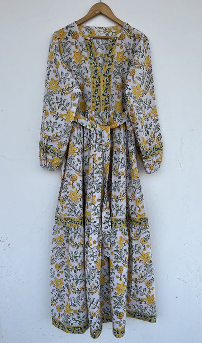 Womens Boho Dress | Summer Vacation Cotton Dress | Block Print Dress
