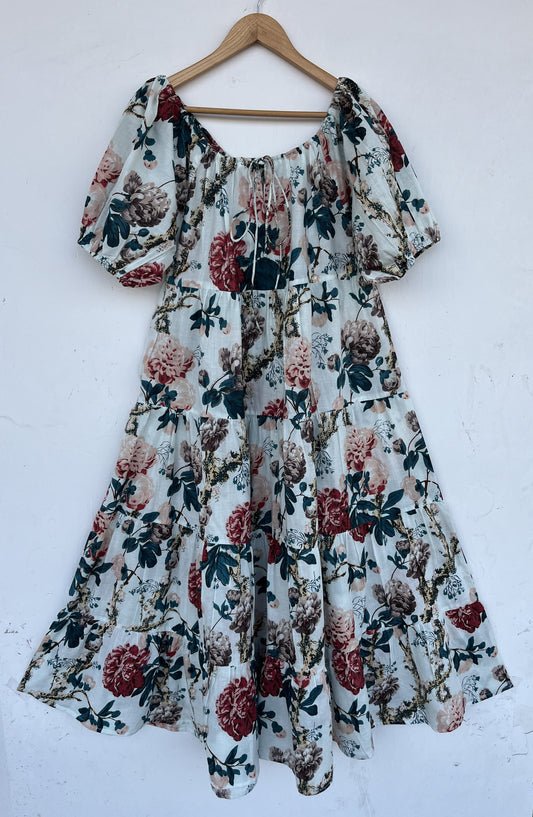 Vintage Style Long Dress | Garden Party Floral Maxi | Casual Summer Wear
