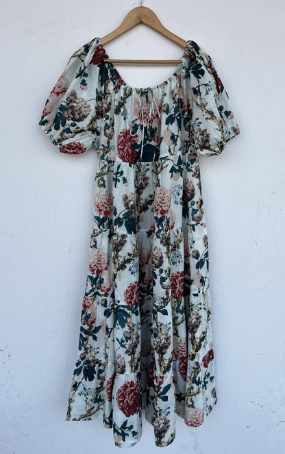 Vintage Style Long Dress | Garden Party Floral Maxi | Casual Summer Wear