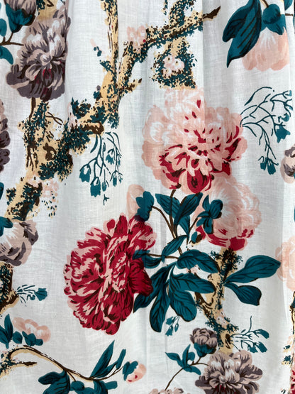 White Elegant Women Long Dress | Retro Style Shirred Dress | Lightweight Resort Wear