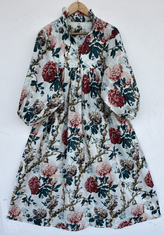 Loose Fit Floral Summer Cotton Dress Women | Picnic Holiday Outfit