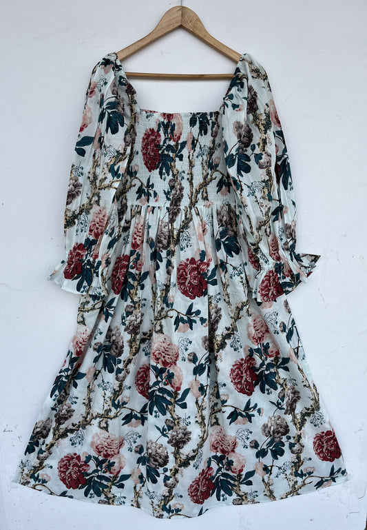 Floral Cottagecore Summer Maxi Dress | Everyday Casual Cotton Dress | Romantic Vintage Dress