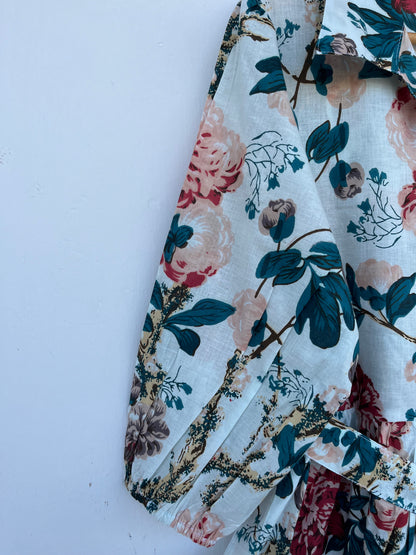 Vintage Inspired Belted Summer Dress | Floral Cotton Boho Vacation Dress for Women