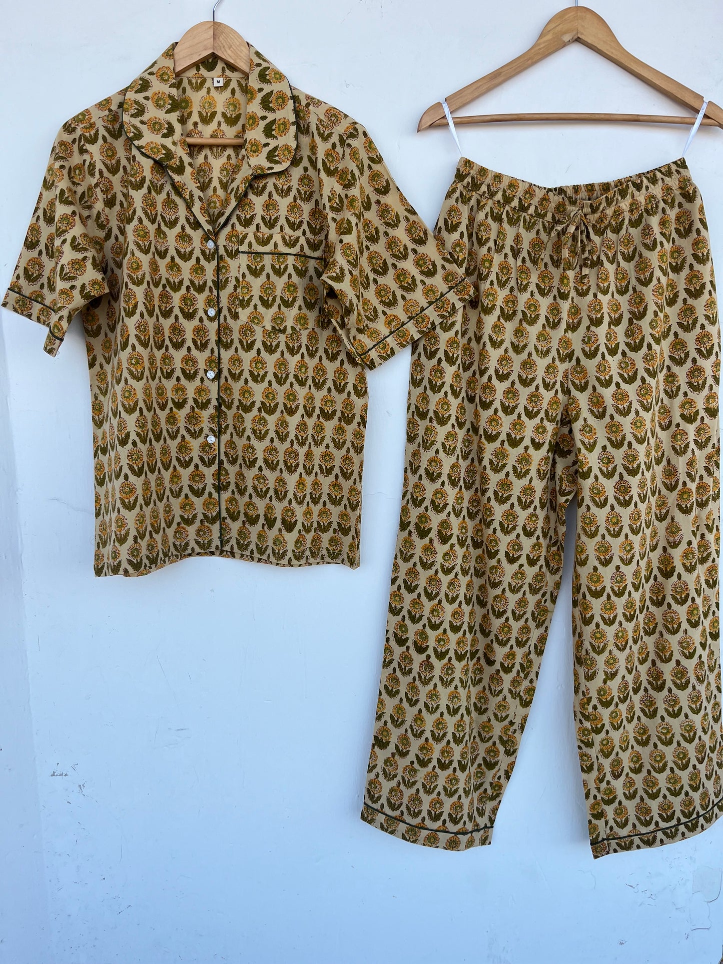 Floral Printed Co Ord Set | Handmade Summer Night Suit | Women Cotton Pajama Set