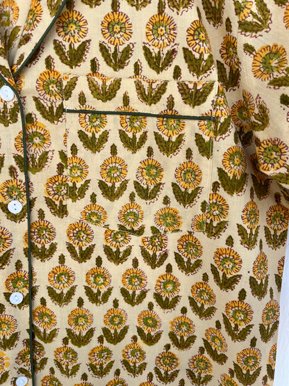 Floral Printed Co Ord Set | Handmade Summer Night Suit | Women Cotton Pajama Set