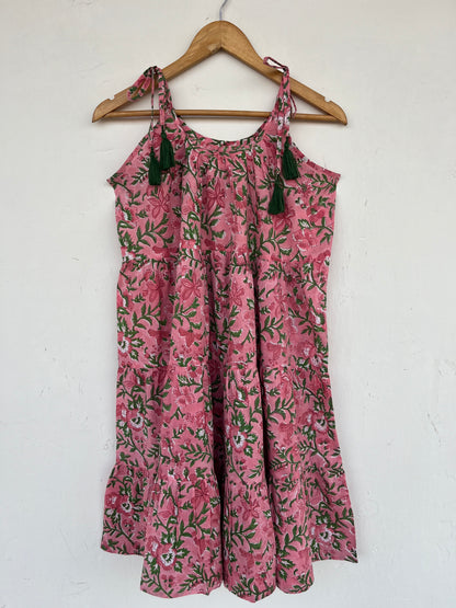 Pink Floral Kids Strap Dress | Beach Dress Girls | Boho Toddler Dresses