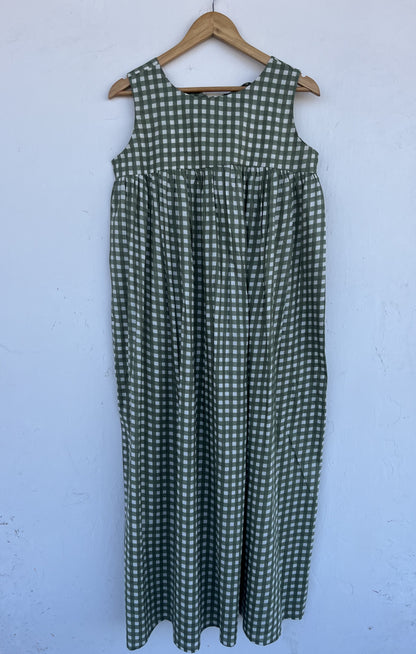 Sleeveless A Line Cotton Dress | Minimalist Summer Wear | Vintage Outfit