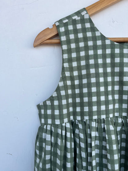 Sleeveless A Line Cotton Dress | Minimalist Summer Wear | Vintage Outfit