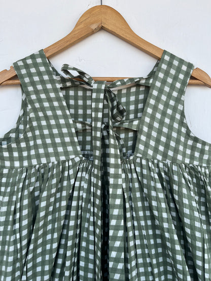 Sleeveless A Line Cotton Dress | Minimalist Summer Wear | Vintage Outfit