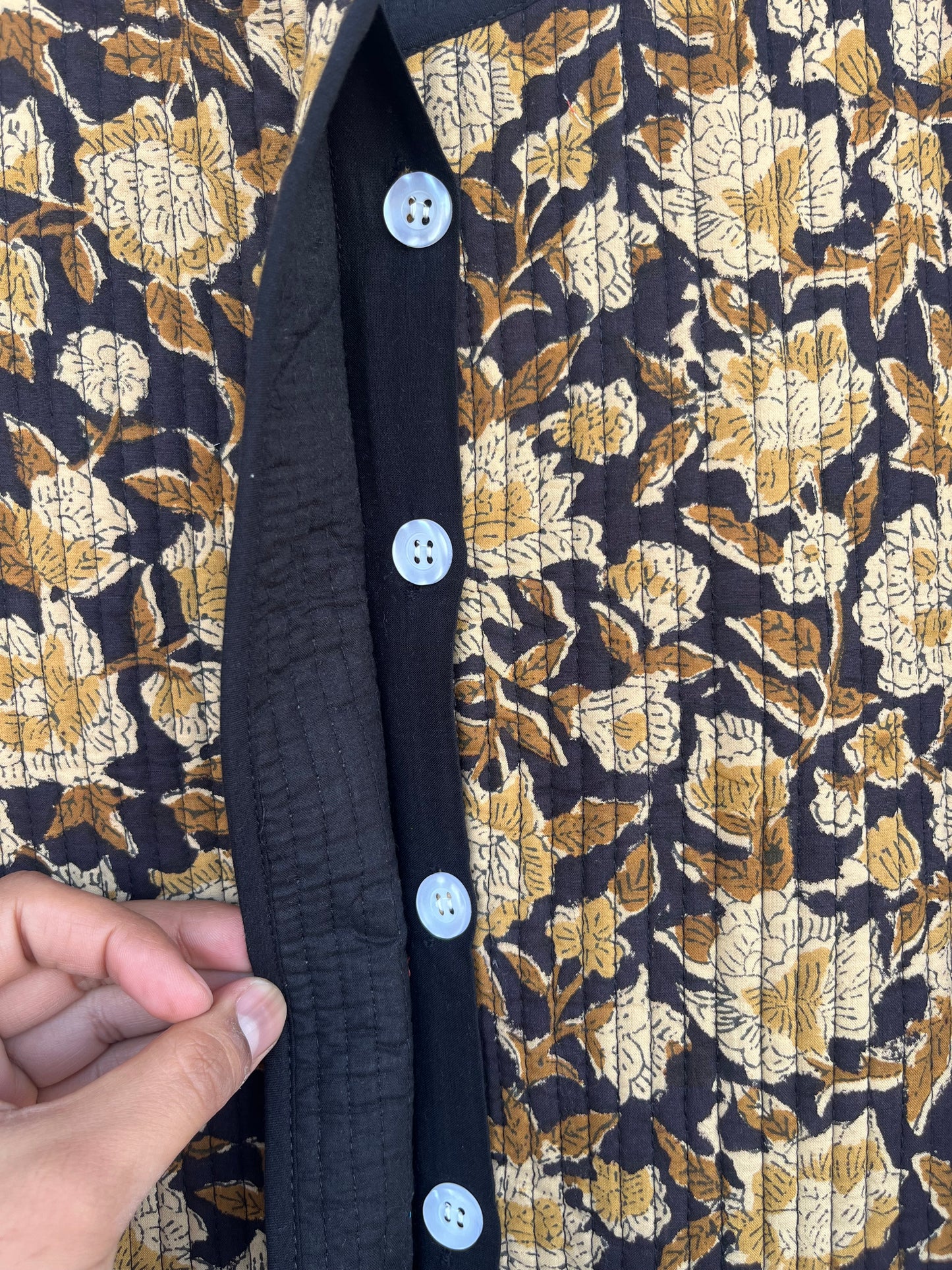 Quilted Floral Cotton Jacket for Women | Lightweight Coat | Boho Fall Jacket