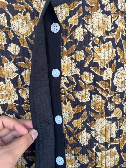 Quilted Floral Cotton Jacket for Women | Lightweight Coat | Boho Fall Jacket