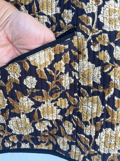 Quilted Floral Cotton Jacket for Women | Lightweight Coat | Boho Fall Jacket