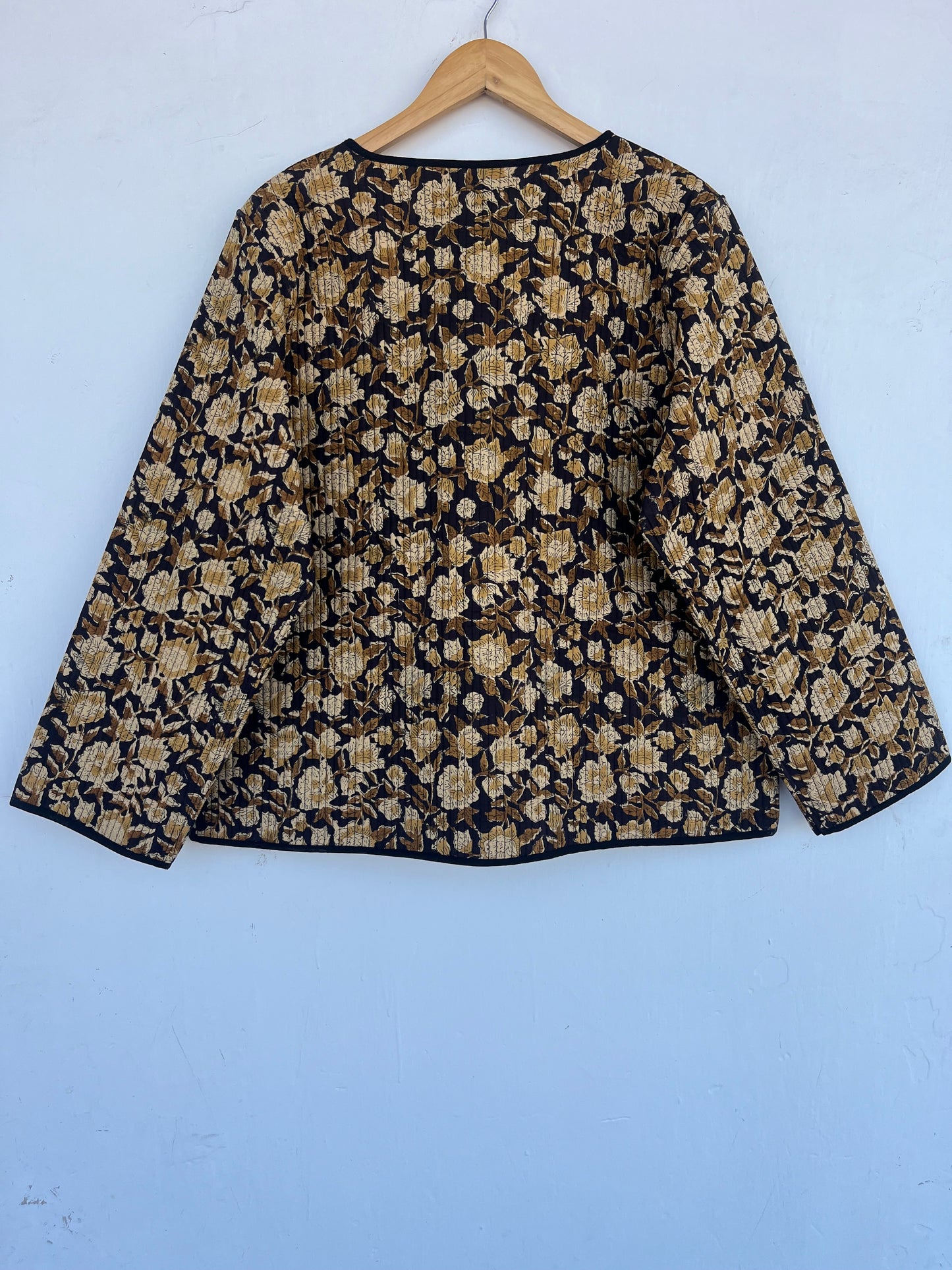 Quilted Floral Cotton Jacket for Women | Lightweight Coat | Boho Fall Jacket