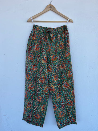 Green Floral Cotton Nightwear | Lightweight Sleepwear Set | Pajama Sets Women