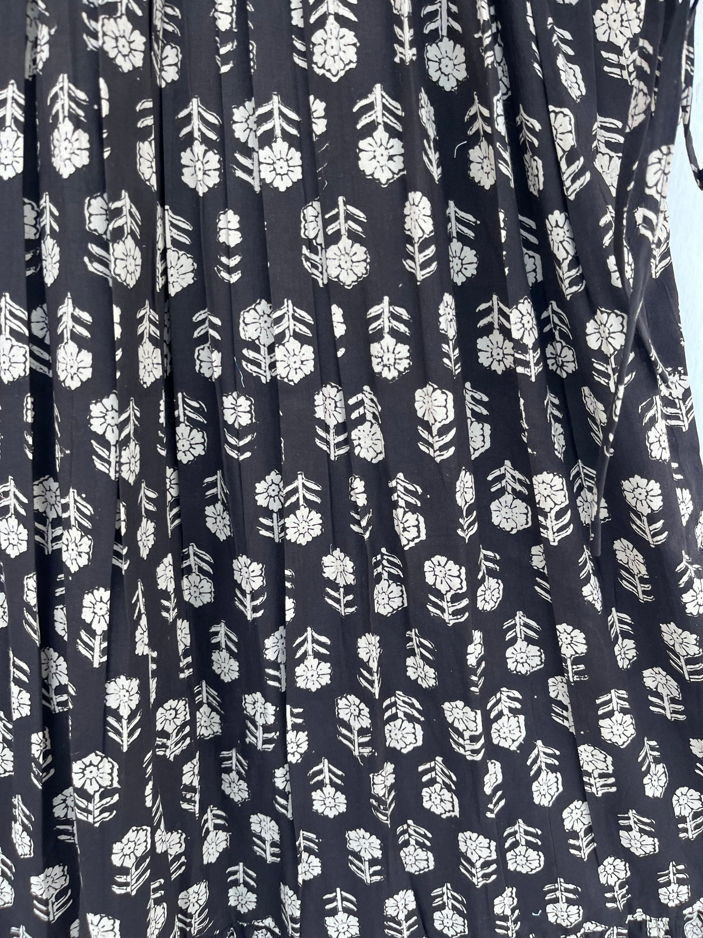 Shirred Bodice Cotton Long Maxi | Partywear Black Dress | Women Summer Wear