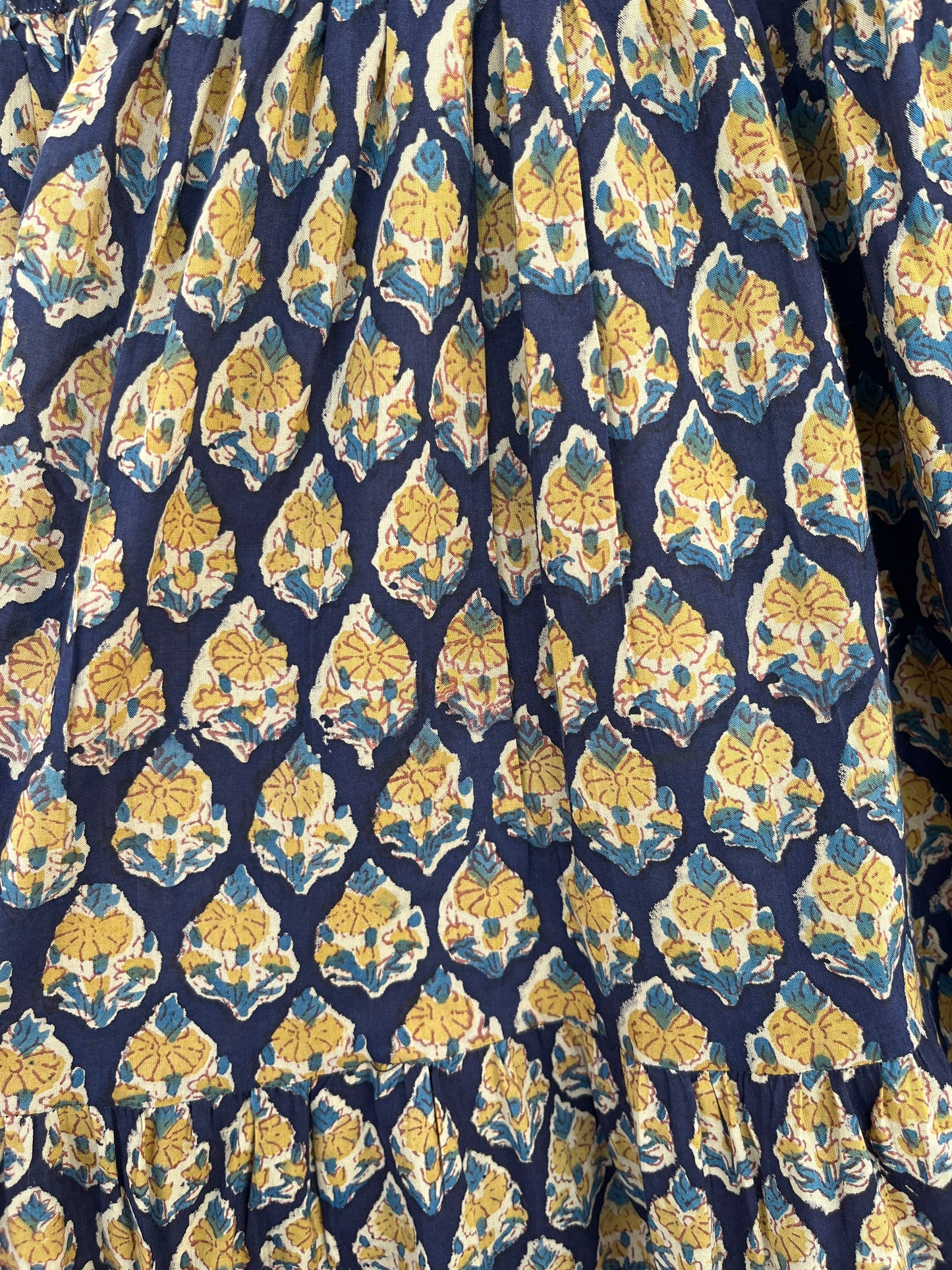 Shirred Waist A Line Floral Maxi Skirt | Pure Cotton Boho Skirt | Summer Wear