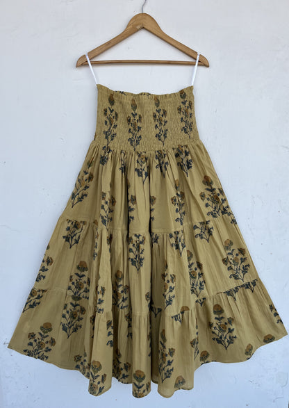 Long Flared Boho Skirt Women | Beach Vacation Wear | Summer Cotton Dress