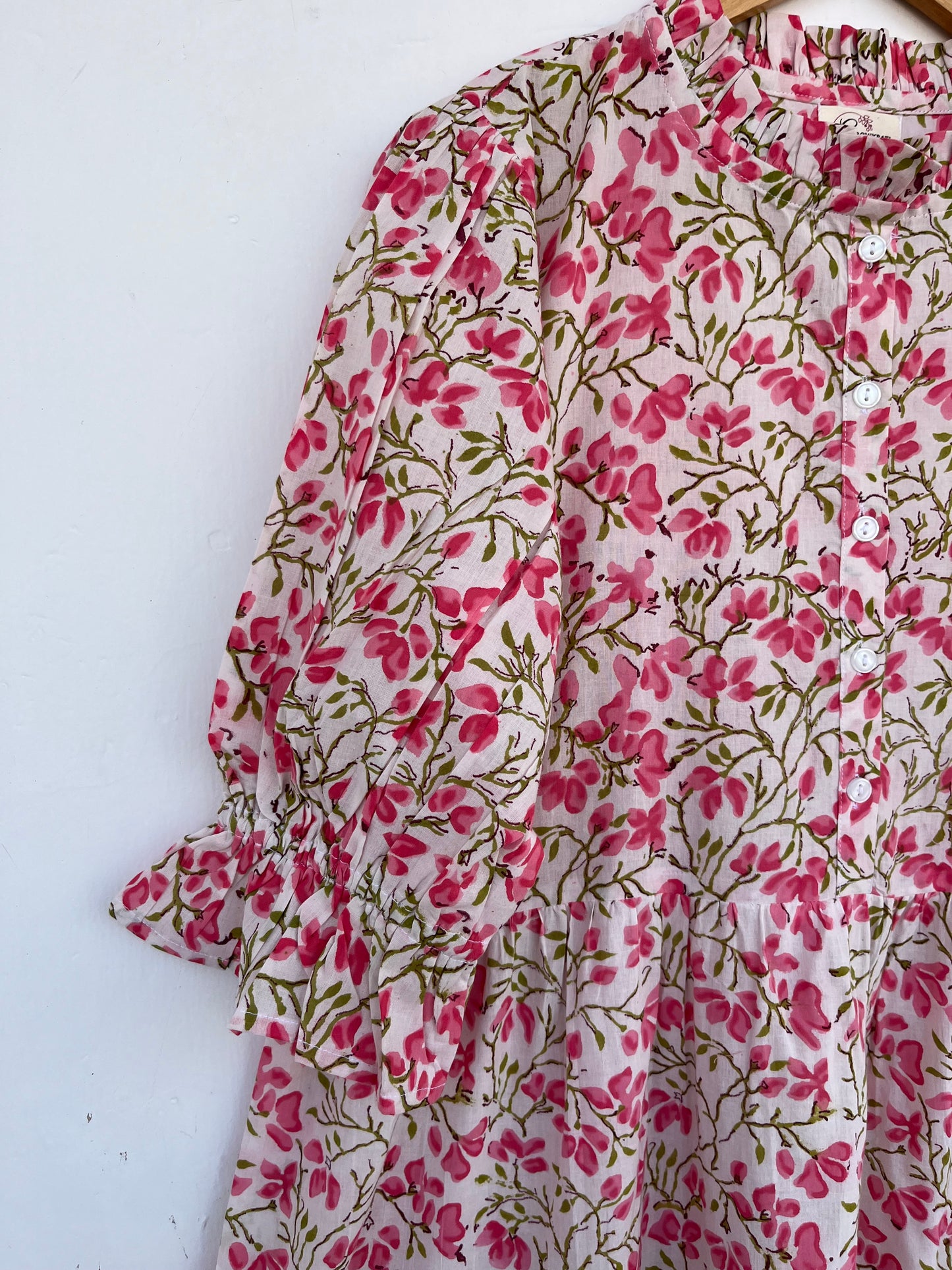 Pink Floral Comfy Fit Summer Dress | Lightweight Long Maxi | Boho Wear