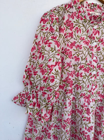Pink Floral Comfy Fit Summer Dress | Lightweight Long Maxi | Boho Wear