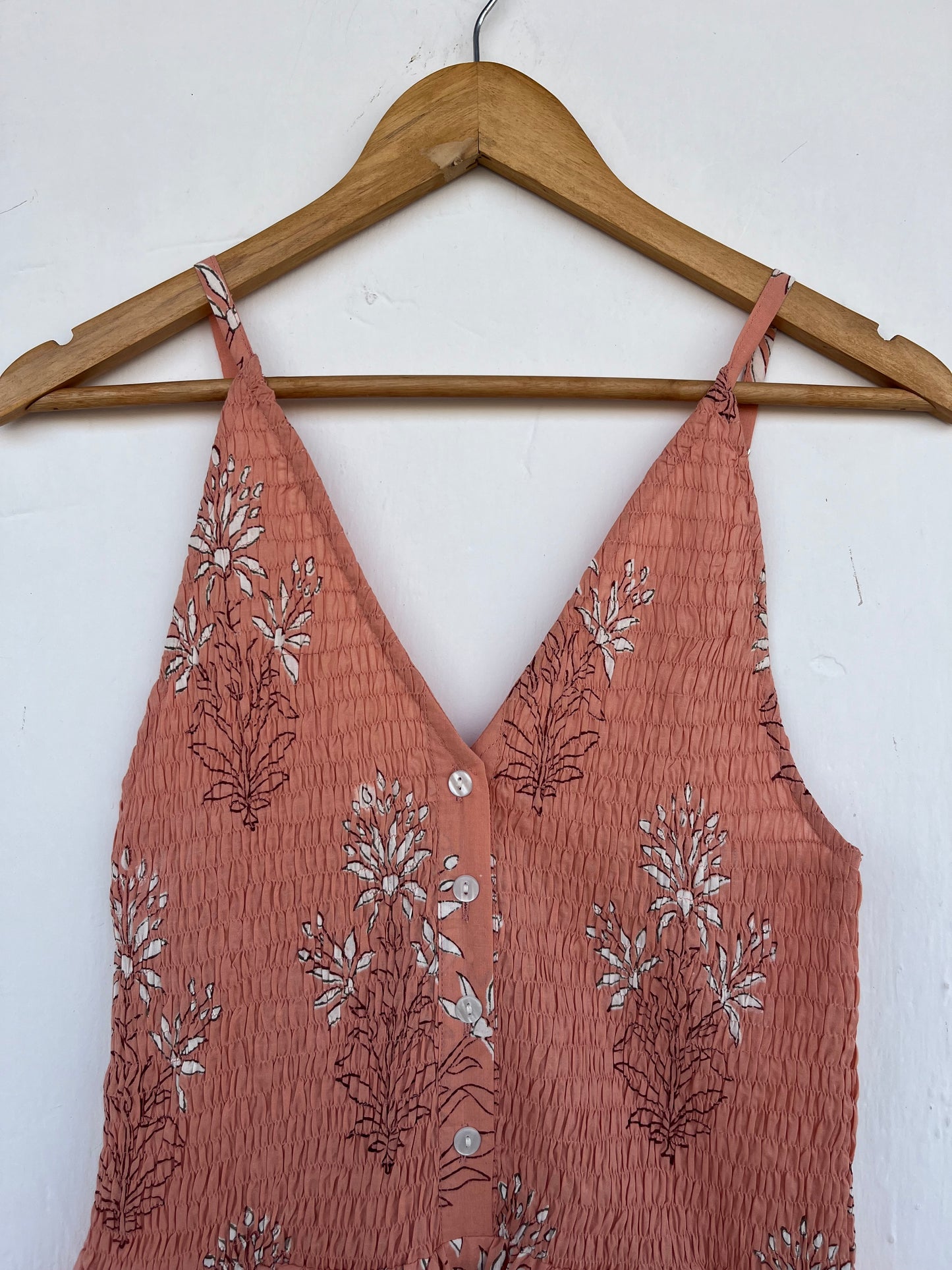 V Neck Flowy Summer Dress | Handmade Cotton Minimalist Maxi | Resort Wear