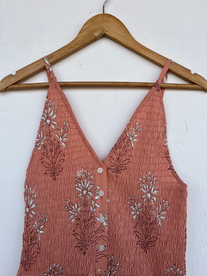 V Neck Flowy Summer Dress | Handmade Cotton Minimalist Maxi | Resort Wear