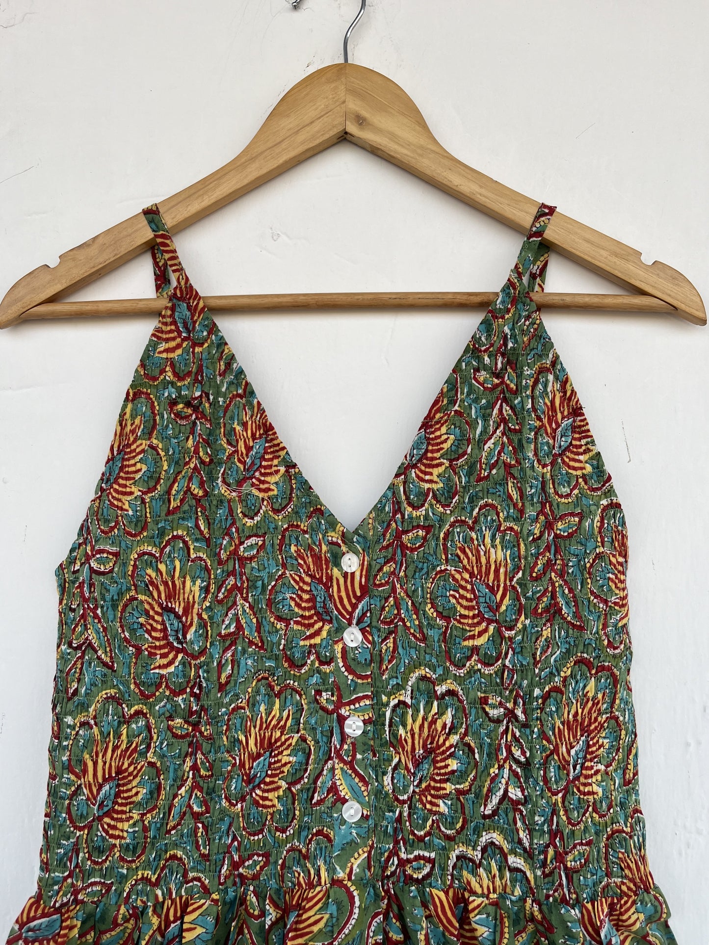Hand Block Printed Floral Summer Maxi | Pure Cotton Long Boho Dress