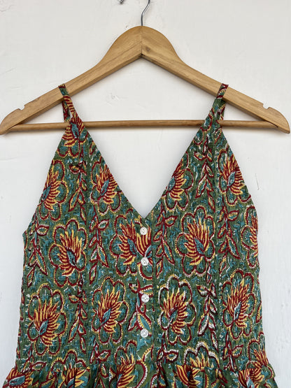 Hand Block Printed Floral Summer Maxi | Pure Cotton Long Boho Dress