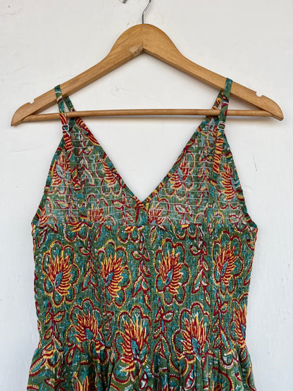 Hand Block Printed Floral Summer Maxi | Pure Cotton Long Boho Dress