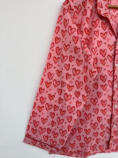 Pink Pajama Set | Cozy Nightwear Women | Cotton Sleepwear | Honeymoon Wear