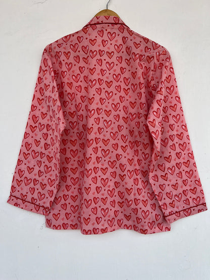 Pink Pajama Set | Cozy Nightwear Women | Cotton Sleepwear | Honeymoon Wear