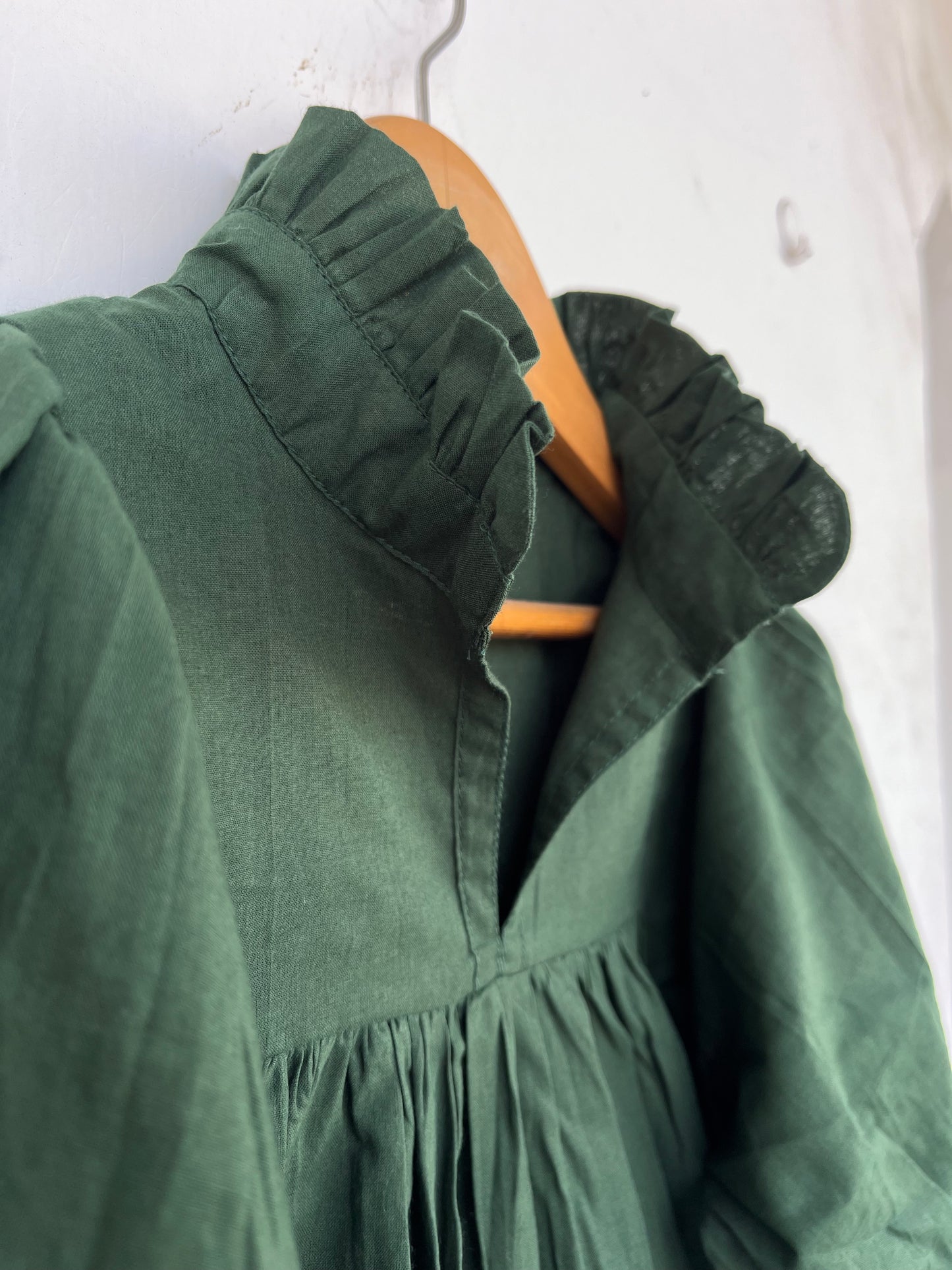 Olive Green Girls Cotton Dress | Minimalist Kids Outfit | Baby Girl Summer Dress