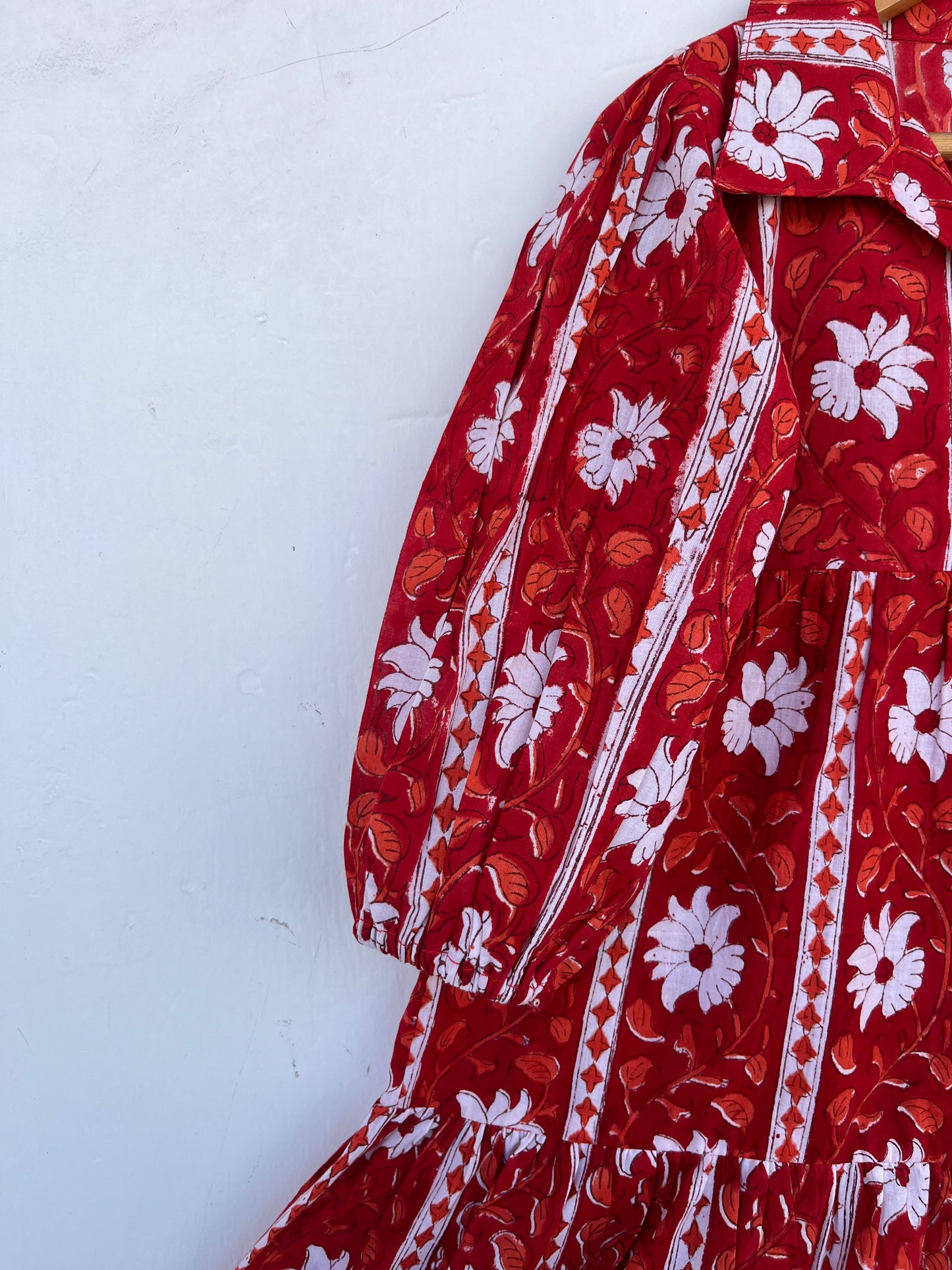 Red Floral Baby Girl Summer Dress | Pure Cotton Kids Maxi | Toddler Girl Outfit
