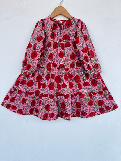 Pure Cotton Kids Summer Dress | Lightweight Girls Picnic Dress | Baby Girl Cute Dress