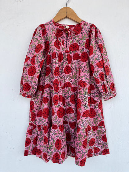 Pure Cotton Kids Summer Dress | Lightweight Girls Picnic Dress | Baby Girl Cute Dress