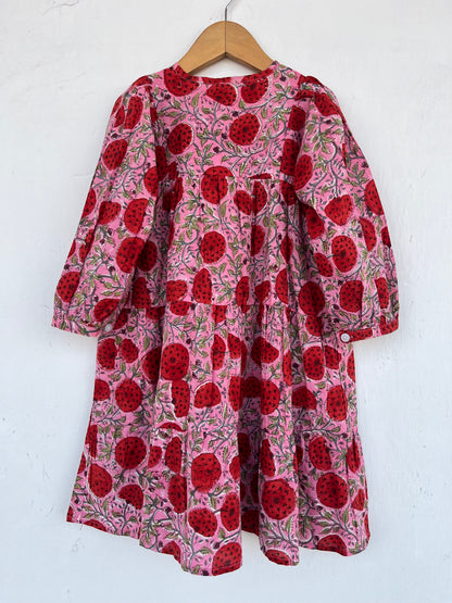 Pure Cotton Kids Summer Dress | Lightweight Girls Picnic Dress | Baby Girl Cute Dress