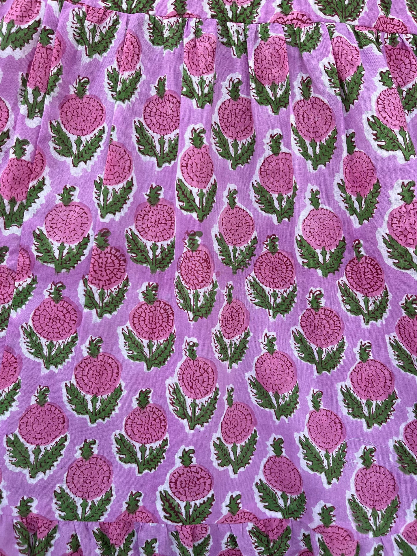 Purple Floral Cotton Strap Dress | Block Print Sleeveless Maxi | Women Resort Wear