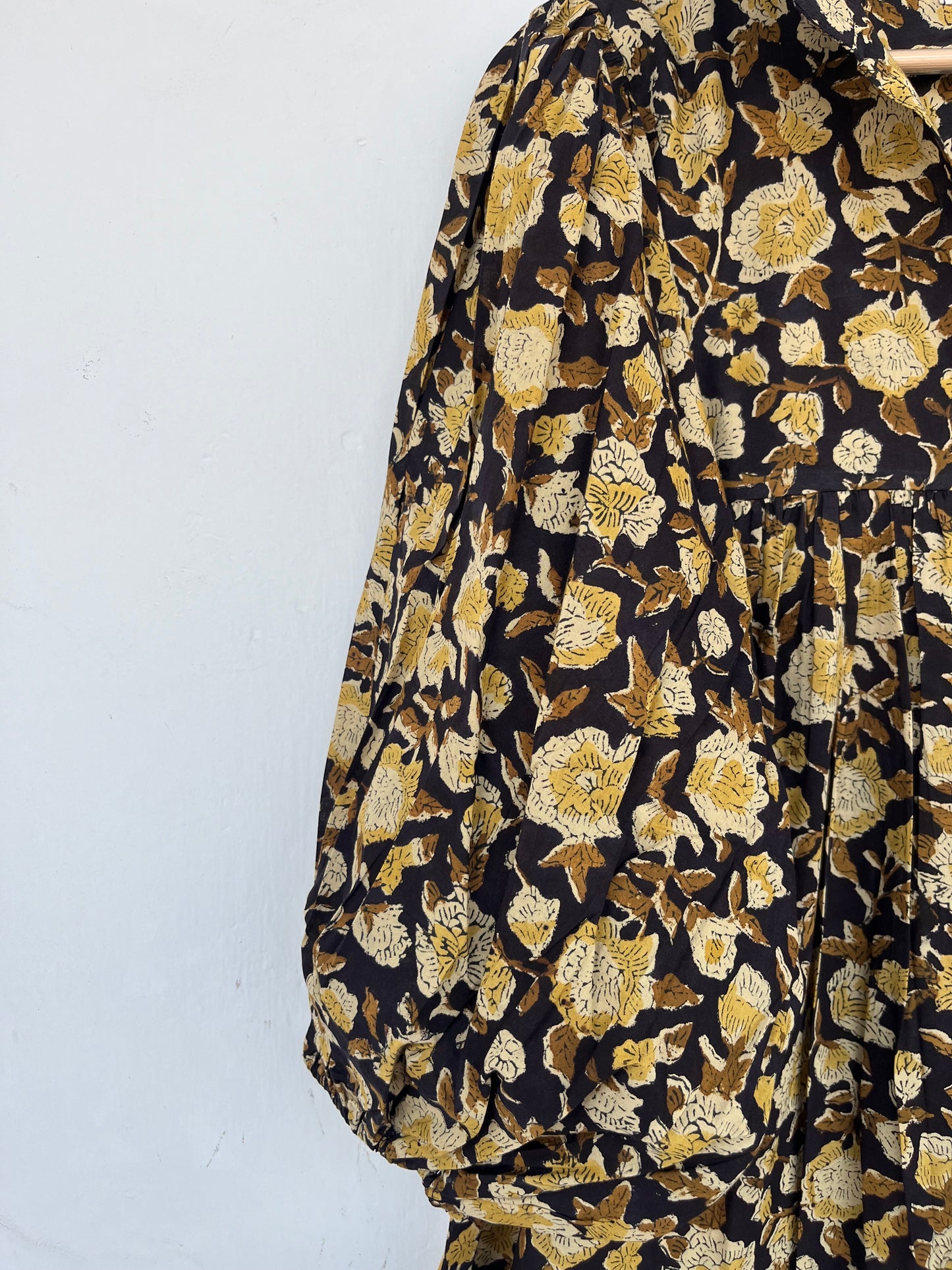 Black Floral Womens Summer Dress | Loose Fit Long Maxi | Boho Partywear