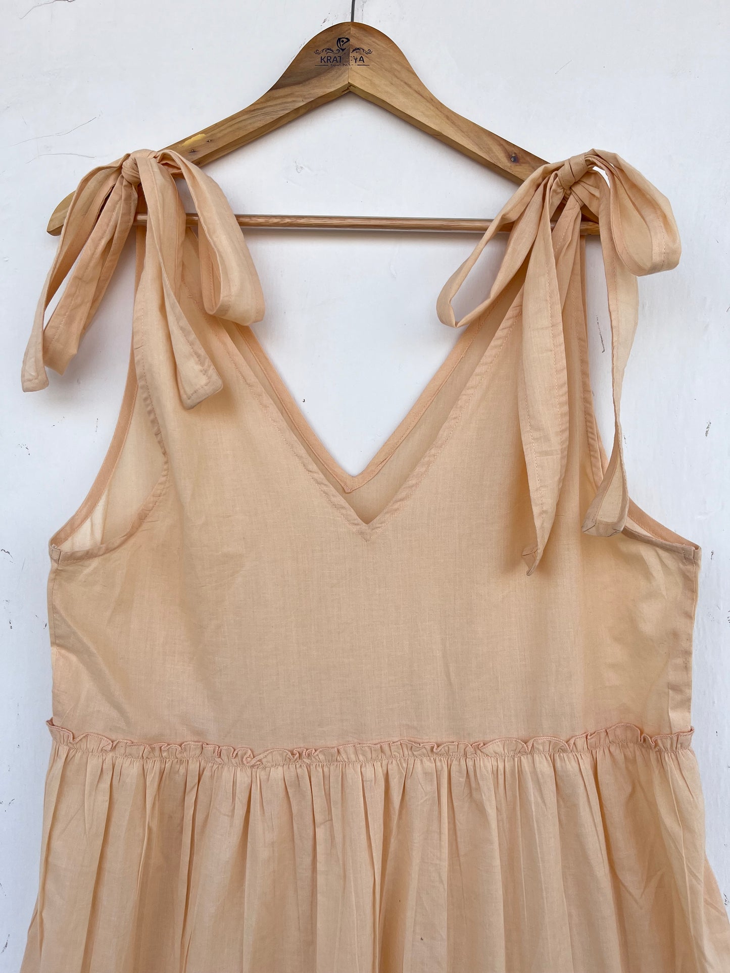 Tie Shoulder Strap Boho Summer Dress | Minimalist Beachwear | Picnic Holiday Dress